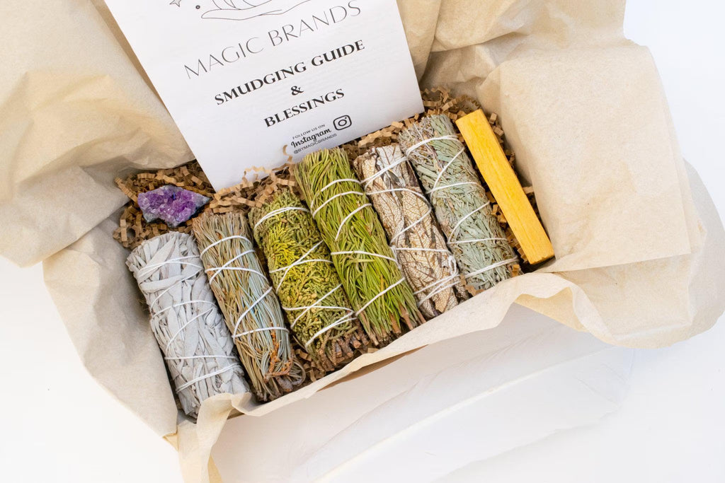Kit De Limpieza De Salvia, Amatista, Palo Santo Y Hierbas Curativas